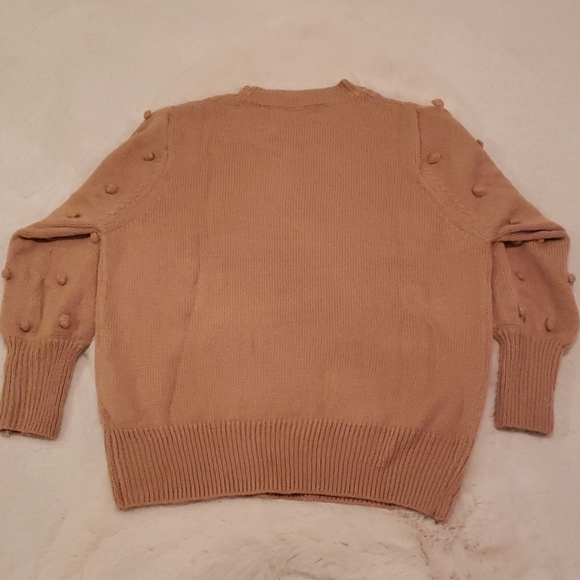 New Camel Pom Pom Pullover Sweater - Picture 4 of 6